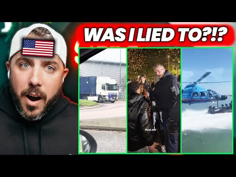 American Reacts to Real STREET Footage of European POLICE