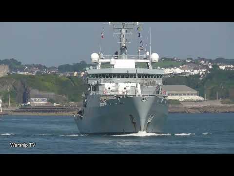 HMS ECHO H87 ENTERS DEVONPORT NAVAL BASE AT DEVILS POINT 16-7- 21
