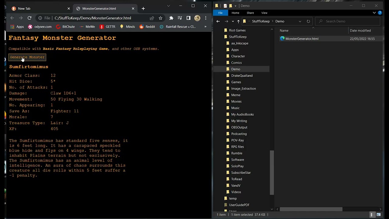 Fantasy Monster Generator