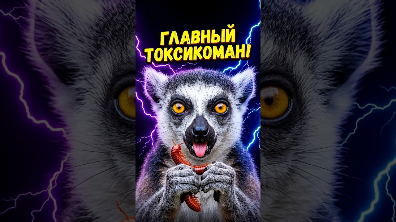 🐛 Лемур: Главный токсикоман Мадагаскара!  #интересныефакты  #научпоп