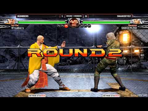 VF5FS Online Tourney #1 Numbers (Lei Fei) vs. SnakeEyez (Vanessa) [4K/60fps]