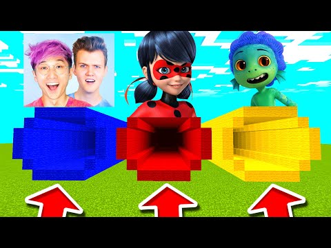 FuzionDroid - Minecraft PE : DO NOT CHOOSE THE WRONG MYSTERY TUNNEL! (Evil Lankybox, Luca & Ladybug)
