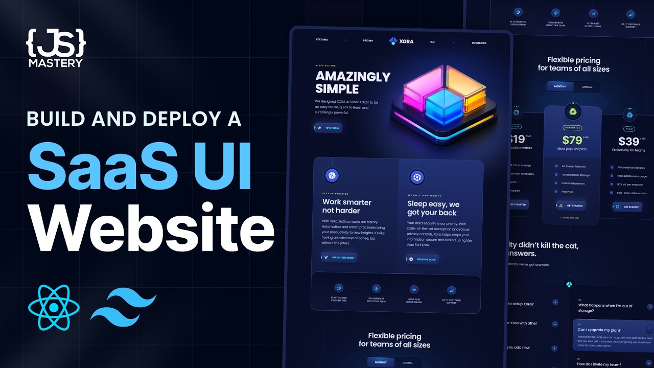 Build an Engaging SaaS Landing Page with React.js and Tailwind CSS in Just Three Hours