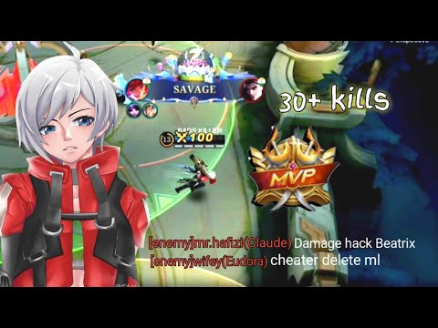 Beatrix Full Gameplay [Fully Damage Build] 4x Savage [Enemy Call Me Cheater...