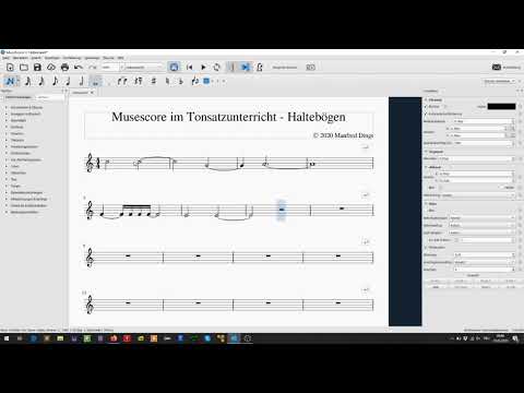 Musescore im Tonsatzunterricht - Haltebögen eingeben