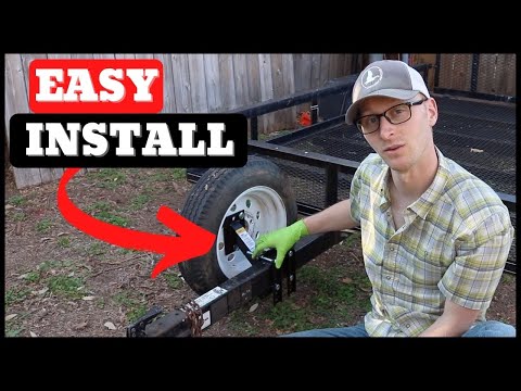 How to Mount A Spare Tire On A Utility Trailer  ( MaxxHaul Trailer Spare Tire Mount Install )