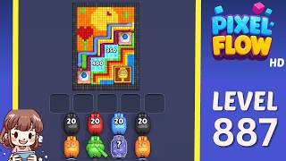 Pixel Flow Level 887 Solution Walkthrough