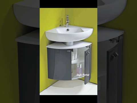 Corner Wash Basin Ideas #corner #washbasin #design #modular #bathroom #makeover #organization #decor