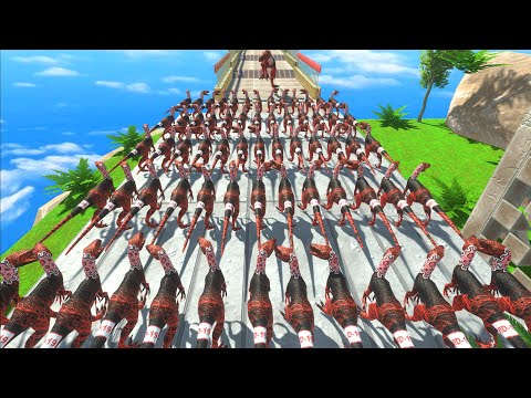 All Color Dinosaurs Deinonychus Championship Death Run - Animal Revolt Battle Simulator
