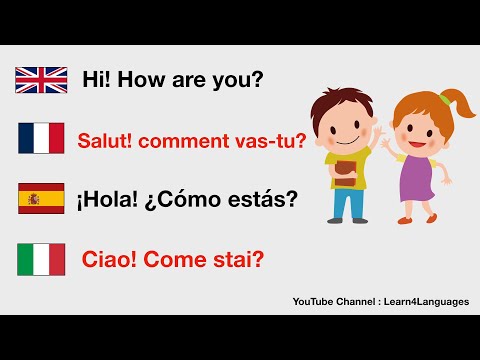 Basic conversation In 4 Languages| INTRODUCE YOURSELF || English , French , Spanish , Italian.