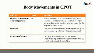 Pain Assessment in the ICU