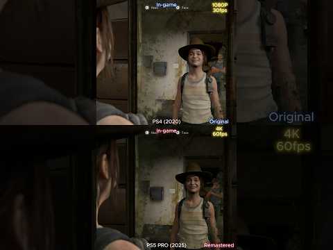 THE LAST OF US 2 PS5 PRO VS PS4 Remastered Graphics Comparison #thelastofus #ps5pro #shorts