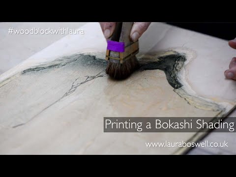 Japanese Woodblock With Laura Episode 26 - Printing a Bokashi Shading, Japanese woodblock