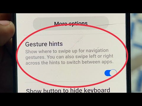 What is Gesture hints Feature in Navigation Bar Samsung Phones
