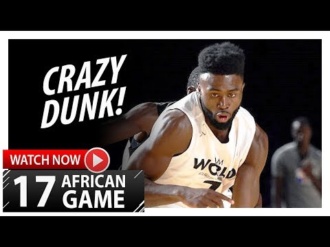 Jaylen Brown Full Highlights vs Team Africa (2017 Africa Game) - 15 Pts, CRAZY DUNK!