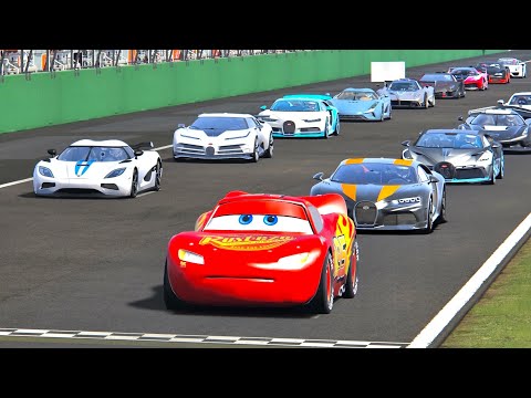 Lightning McQueen vs Real Hypercars - Monza EPIC RACE