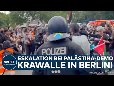 BERLIN: Eskalation bei Anti-Israel-Demo! Krawalle bei Palästinenser-Aufmarsch gegen Krieg in Gaza