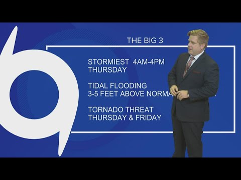 Big 3: When the storm will be most intense, tidal flooding, tornado threat