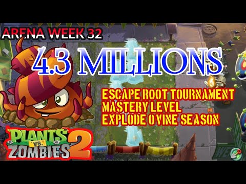 plants vs Zombies 2 Arena Week 32, mastery plants free, escape root tournament