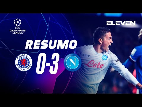 CHAMPIONS LEAGUE | Resumo do jogo: Rangers 0-3 Napoli