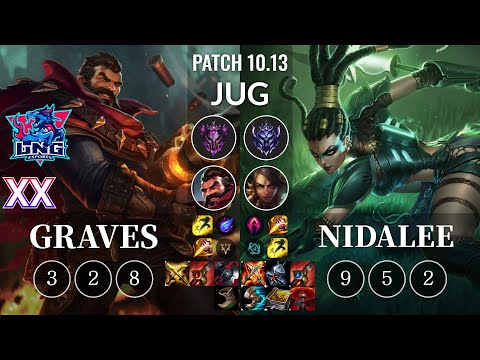 LNG Xx Graves vs Nidalee Jungle - KR Patch 10.13