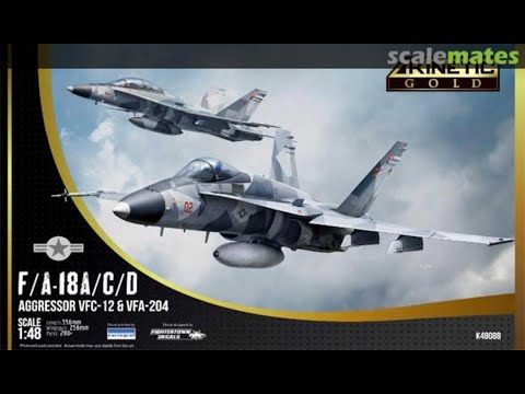 In Box review of  Kinetic 1/48  F/A-18 A,C, and D Hornet