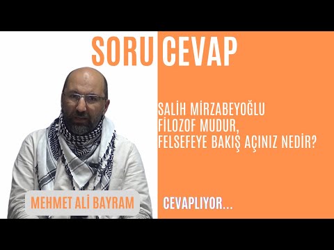 SALİH MİRZABEYOĞLU BİR FİLOZOF MUDUR, FELSEFEYE BAKIŞ AÇINIZ NEDİR?