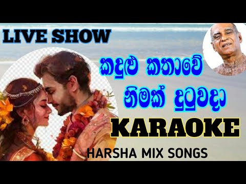 කදුළු කතාවේ නිමක් දුටුව දා/කැරෝකේ😄Kadulu kathawe live show karaoke#Harsha mix songs 