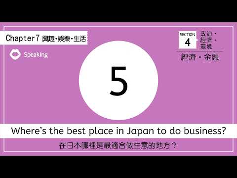 【與老外面對面的5秒回話訓練】 政治・經濟・環境｜經濟・金融