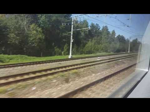 Вид из окна поезда САПСАН , разгон до 250 км/ч