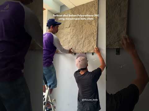 Gambar Maxbuilt 120x60x3 cm Panel Dinding Pu Motif Stone - Mud