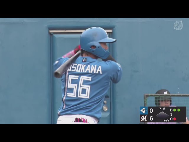 【ファーム】反撃開始!! ファイターズ・細川凌平 ファーム第1号のホームランで1点を返す!! 2025年6月8日 千葉ロッテマリーンズ 対 北海道日本ハムファイターズ
