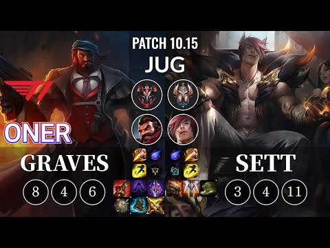 T1 Oner Graves vs Sett Jungle - KR Patch 10.15