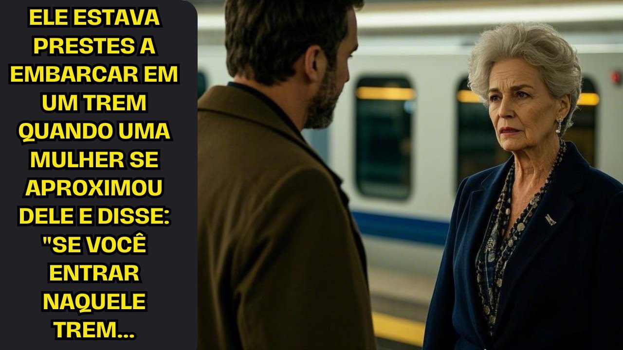 Ele estava prestes a embarcar em um trem quando uma mulher se aproximou dele e disse:"Se você entrar