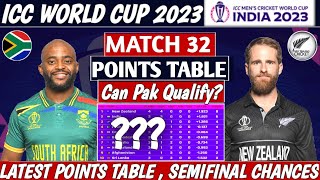 LATEST POINTS TABLE AFTER MATCH 32 SA VS NZ | PAK SEMI FINAL CHANCES