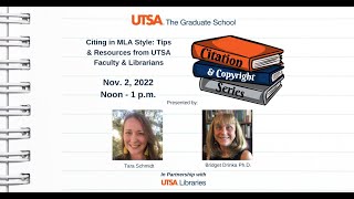 Citing in MLA Style: Tips & Resources from UTSA Faculty & Librarians