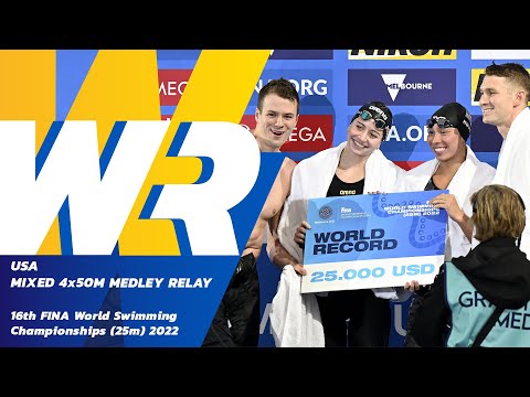 🚨 NEW WORLD RECORD! Mixed 4x50m Medley Relay | 16th FINA Worlds 2022