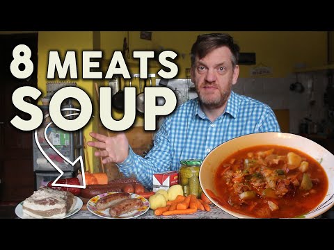 Hearty Solyanka (Settler) Soup Made with 8 MEATS! Easy Latvian Kitchen Recipe.