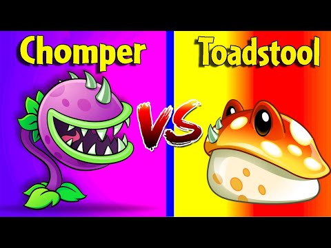 CHOMPER vs TOADSTOOL - Who Will Win? - PvZ 2 Plant Vs Plant