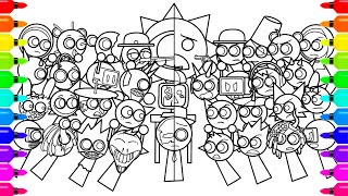 Incredibox SPRUNKI Coloring Pages - Phase 2 vs Phase 1 | Satisfying Coloring all SPRUNKI