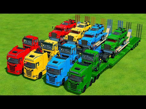 LOAD ATV WITH CARS IN TRUCKS AND MEGA TRUCKS - Farming Simulator 22