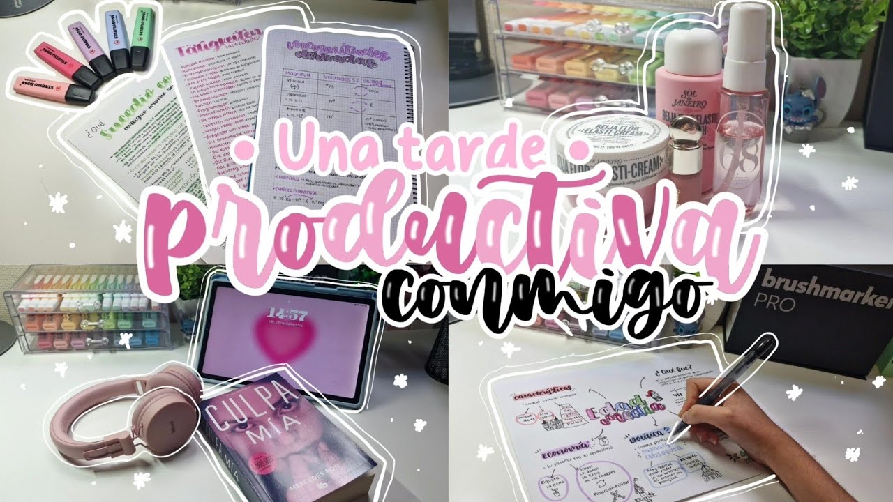 ✨• Una tarde productiva conmigo • 🌷/ apuntes, tips, productividad, vlog