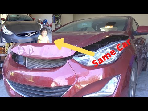 Fixing Hyundai Elantra Front End || Destroyed