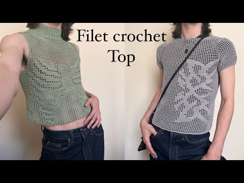 Filet Crochet top/vest Tutorial | Step by step, Materials, Sizing, Construction tips + tricks