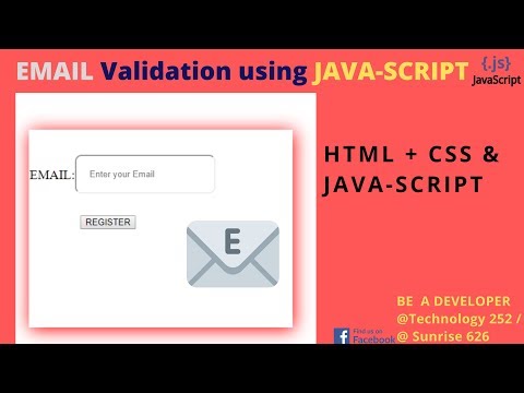 Email Validation Using Java Script Html 5 Css 3 Form Validation Sunrise 252