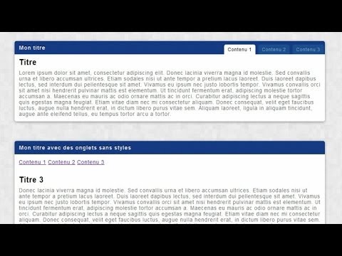 Tutoriel jQuery Navigation en Onglets