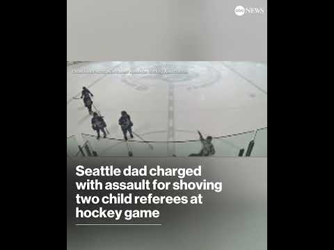 Dad charged with assault for shoving 2 child referees at hockey game