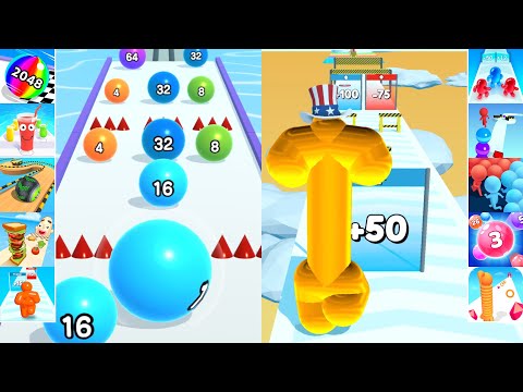 ✅ Satisfying Mobile Games - Ball Run 2048 vs Tall Man Run - Gameplay Speedrun