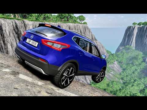 Realistic Car Cliff Drops #52 - BeamNG Drive Crashes | CrashBoomPunk