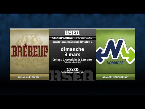 RSEQ D1 Basketball Masculin 🏀 Bronze: Montmorency v Jean-de-Brébeuf [2024-03-03]